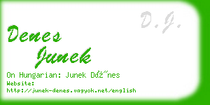 denes junek business card